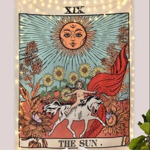 Sun Tarot Tapestry Wall Decor - Multicolor